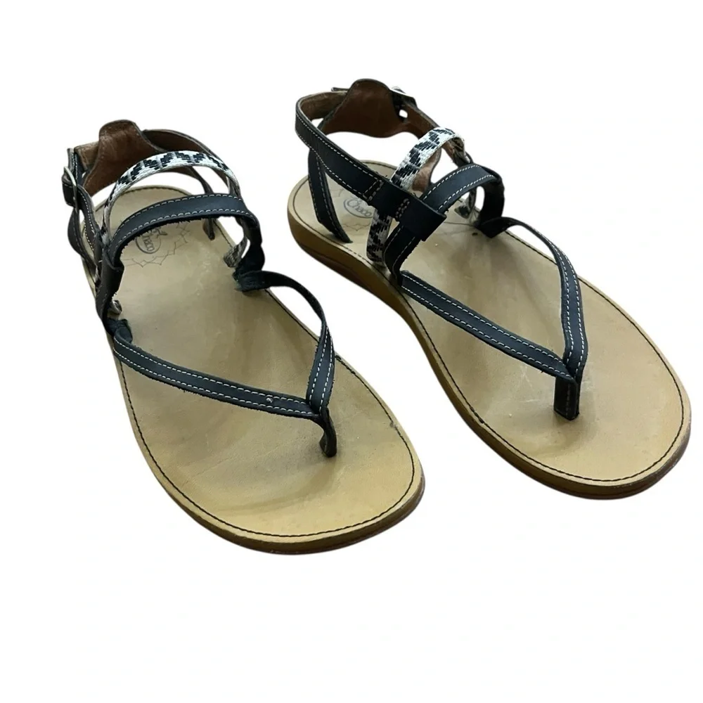 Chaco’s Women’s Loveland Dolman Black Leather Webbing Adjustable Sandal SZ 7 - Picture 3 of 12